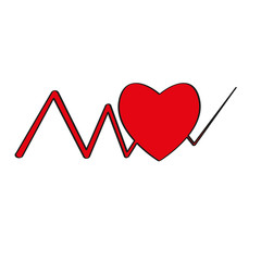 Electrocardiogram in a heart icon
