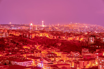 Ankara/Turkey-March 02 2019: Panoramic Ankara view with Atakule