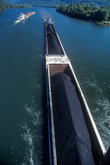 Coal Barges on  the Kanawha River in Charleston, West Virginia