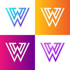 logo W letter design elegant monogram alphabet Minimal icon vector element