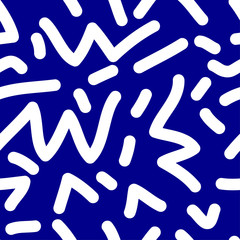 Abstract seamless pattern background. Blue and white colored swatch for design wrapping paper, wallpaper, bag or dress textile etc.