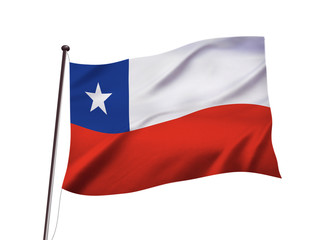 チリ共和国の国旗イメージ、3dイラストレーション	
