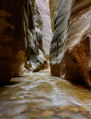 Low Angle of Water Rushing Through The Narrows