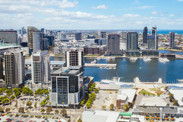 Melbourne Skyline Towards Docklands in Australia
