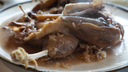 Famous Boiled Duck with Rice and MedicinalHerbs (hanbang ori baeksuk) of south korea
