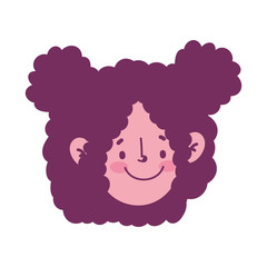girl face cartoon character isolated icon white background