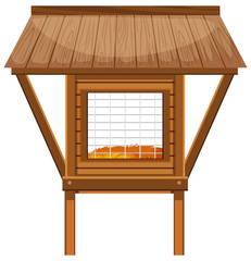 Wooden chicken coop on white background © brgfx