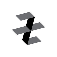 3D ZX letter logo design vector