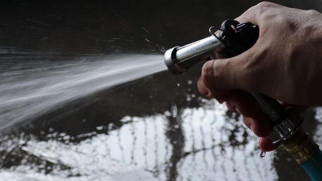 the water washing the floor