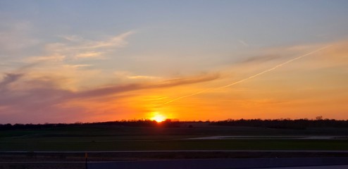 sunset over the river