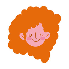 girl face cartoon character isolated icon white background