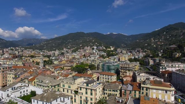 Aerial view of the Italian Riviera, Rapallo, Italy