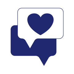 love hearts speech bubble message isolated icon white background
