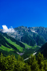 上高地(日本で有名な観光地)の夏
