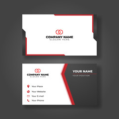 Modern red business card Template, modern design vector Creative