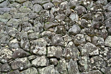 お城の古い石垣の情景＠島根
