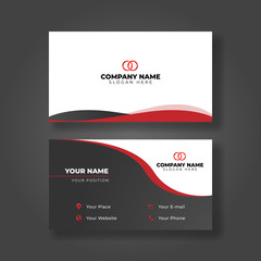 Modern red business card Template, modern design vector Creative