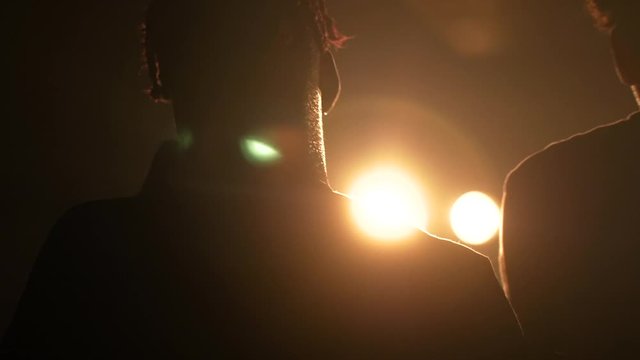 Black rapper on stage