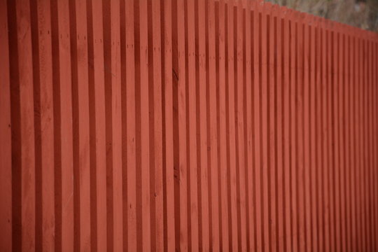 Red Corrugated Iron Fence