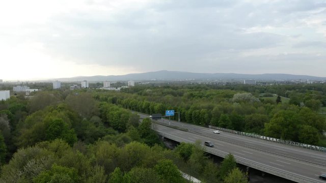 German suburban Autobahn near Frankfurt