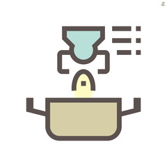 Obraz premium Smart home and robot chef technology vector icon design.