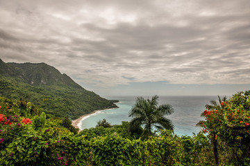 Nice view from the Pedernales beach coast, Dominican Republic