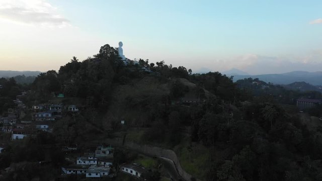 an aerial shot of kandy city in sri lanka