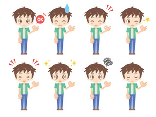 人物セット＿OK＿男性＿グリーン