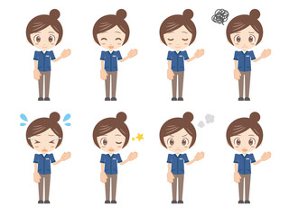 人物セット＿ご案内＿コンビニ店員＿女性