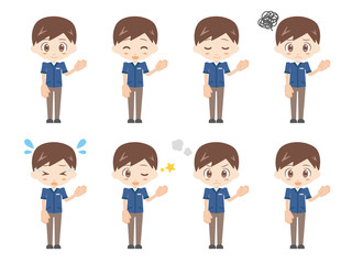 人物セット＿ご案内＿コンビニ店員＿男性