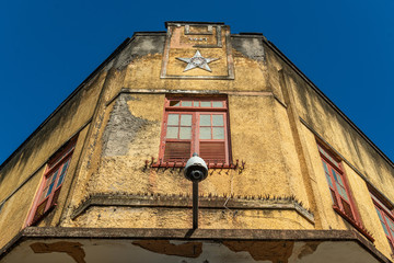 São Luis, Maranhão, Brazil on August 6, 2016. Facades of old buildings in the historic center. Highlighting the doors, windows and tiles from the Brazilian colonial period