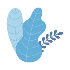 leaves branch foliage nature isolated icon white background