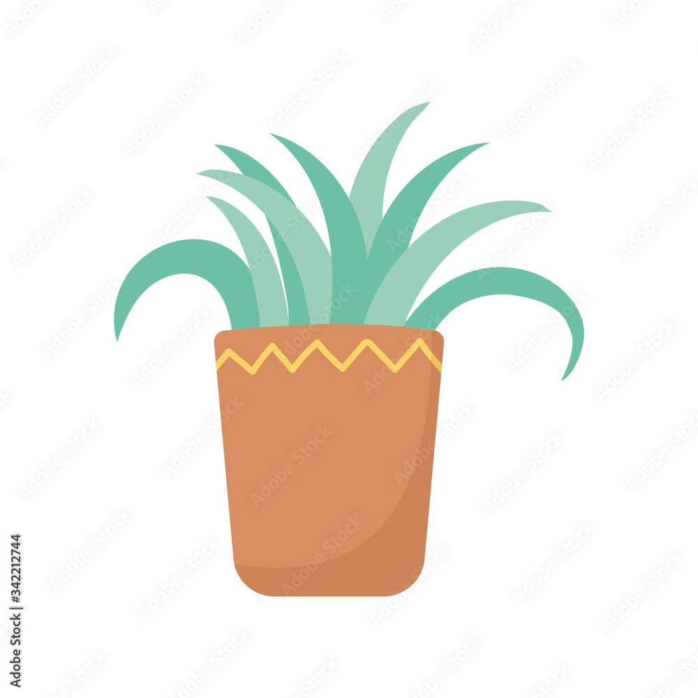 Sticker potted plant decoration isolated icon white background