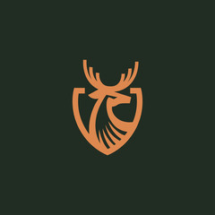 Abstract Deer Emblem Shield