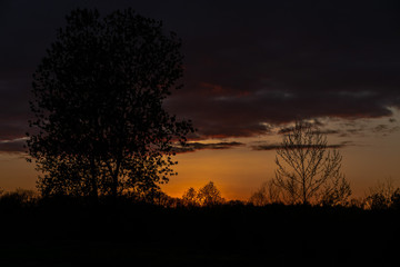 sunset over the river