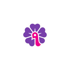 Flower Bird Icon Logo