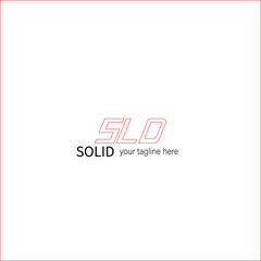 sld . SOLID logo vector in red square line
