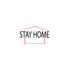 Stay at home slogan. Protection campaign or measure from coronavirus  COVID--19. Stay home quote text  hash tag or hashtag. Coronavirus  COVID 19 protection logo.