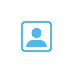 User profile vector icon. Person character pictogram for apps and social media profiles.