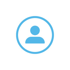 User profile vector icon. Person character pictogram for apps and social media profiles.