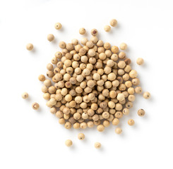 White pepper placed on a white background