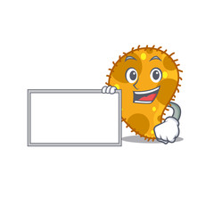 Pseudomonas cartoon character design style with board