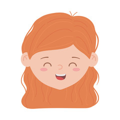happy young woman face character isolated icon white background