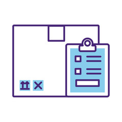 box carton with checklist delivery service line style