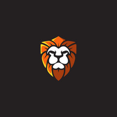 Lion Symbol Logo with Shield Shaped