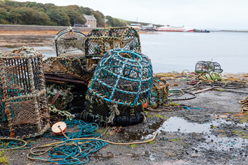 Casual view on the St. Margaret Hope village in Scotland, UK at cloudy weather