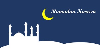 Illustration of Ramadan Kareem. Month of fasting for Muslims with mosque and pattern