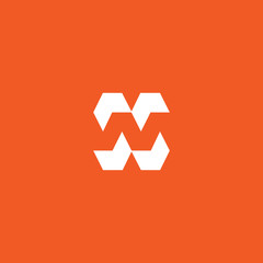 Initial N with negative style