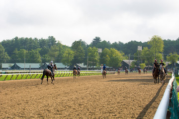 Exercise at Horse Racing Track Upstate New York Adirondacks Saratoga Race Course