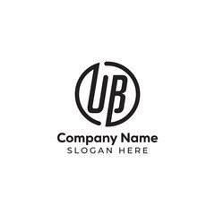 Creative typography UB letter logo design template